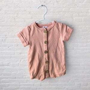 Little One Shop // Pink Button-Up Kids Romper